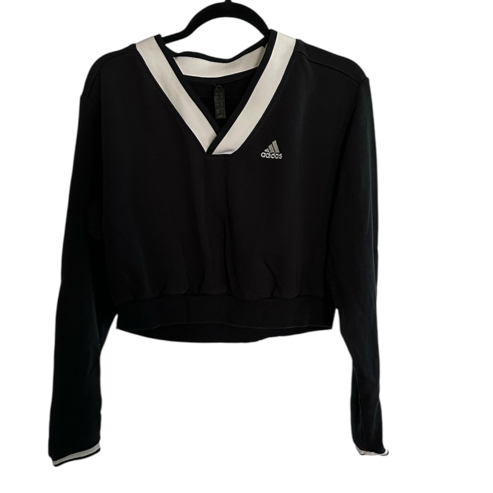 Adidas Black and White Crop Top